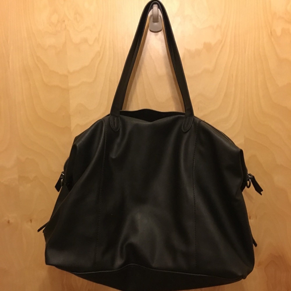 Black non-leather satchel bag